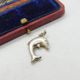 Sterling Silver Leaping Dolphin Charm Pendant Vintage c1970