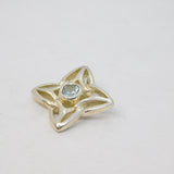 Sterling Silver Blue Topaz Celtic Style Charm Pendant Vintage c1970