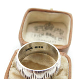 Sterling Silver Designer Line Pattern Band Ring 1971 London Vintage