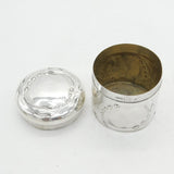 Art Nouveau Sterling Silver Floral Pattern Trinket Pot Antique 1908 London