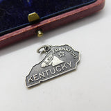 Sterling Silver State of Kentucky USA Charm Pendant Vintage c1970