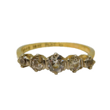 Edwardian 18ct Gold & 0.4ct Diamond Graduating Band Ring Antique c1910