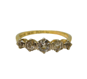 Edwardian 18ct Gold & 0.4ct Diamond Graduating Band Ring Antique c1910