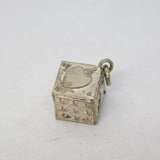 19th Century Sterling Silver Faith, Hope & Charity Cube Charm Pendant Antique
