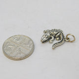 Sterling Silver Alligator Charm Pendant Vintage c1970