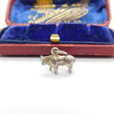 Sterling Silver Bull Figurine Charm Pendant Vintage c1970
