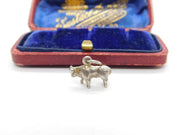 Sterling Silver Bull Figurine Charm Pendant Vintage c1970