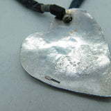 Studio Jewellery Sterling Silver & Hardstone Heart Necklace Vintage London