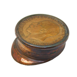 WW1 Trench Art Copper George V 1916 Penny Set Officers Cap Ornament