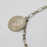 Sterling Silver Roman Style Coin Set Charm Bracelet Vintage c1980s