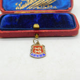 Sterling Silver and Enamel Sark Traveller Shield Charm Pendant Vintage c1970