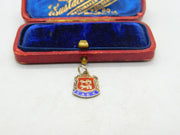 Sterling Silver and Enamel Sark Traveller Shield Charm Pendant Vintage c1970