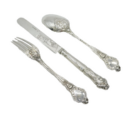 George Adams Victorian Sterling Silver 'Canova' Pattern Christening Set Antique