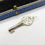 Sterling Silver 18th Birthday Key Charm Pendant Vintage c1970