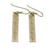 Pair of Sterling Silver Irish Zodiac Symbols Studio Drop Earrings Vintage c1990