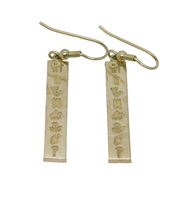 Pair of Sterling Silver Irish Zodiac Symbols Studio Drop Earrings Vintage c1990