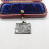 Sterling Silver State of Wyoming USA Charm Pendant Vintage c1970