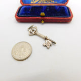 Sterling Silver 21st Birthday Key Charm Pendant Vintage Nuvo c1970