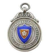 Sterling Silver & Enamel Leicestershire Football Fob Medal Antique Art Deco