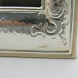 Sterling Silver Mounted Teddy Bear Pattern Portrait Picture Frame Vintage