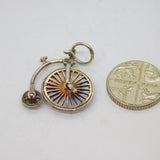 Sterling Silver Nuvo Penny Farthing Bicycle Charm Pendant Vintage c1970