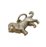 Sterling Silver Bold Lion Charm or Pendant Vintage c1970