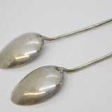 19th Century Chinese Pair of Sterling Silver Tea Mixing Spoons Antique c1890