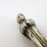 Victorian Cast Sterling Silver Monk Form Intaglio Seal Stamp Antique c1890