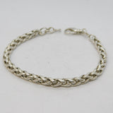 Studio Sterling Silver Rope Chain Bracelet Vintage 7.5" Length