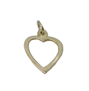 Sterling Silver Simple Open Heart Drop Charm Pendant Vintage c1970