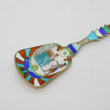 20th Century Egyptian .800 Silver & Enamel Souvenir Spoon Antique c1930s