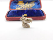 Sterling Silver Horse Bust Head Charm Pendant Vintage c1970