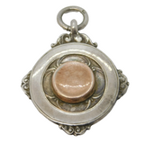 9ct Gold & Sterling Silver Sporting Fob Medal Antique 1930 Birmingham Art Deco