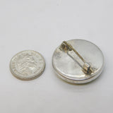 Victorian Sterling Silver Connemara Marble Mounted Brooch Antique c1880s