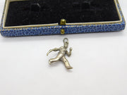 Sterling Silver Funny Man Running Charm Pendant Vintage c1970
