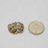 Sterling Silver Theatre Mask Charm Pendant Vintage c1970