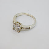 Sterling Silver 7 Cubic Zirconia Dress Band Ring Modern c2000 Size M
