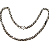 Sterling Silver Chunky Woven Rope Chain Necklace Vintage c1970s 44cm Length