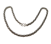 Sterling Silver Chunky Woven Rope Chain Necklace Vintage c1970s 44cm Length
