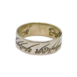 Sterling Silver Lord Of The Rings Style Script Band Ring Modern c2000 Size T
