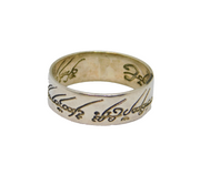 Sterling Silver Lord Of The Rings Style Script Band Ring Modern c2000 Size T