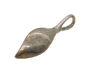 Sterling Silver Leaf Pattern Drop Charm Pendant Vintage c1970s
