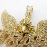 Sterling Silver Gilt Paste Set Eagle 'Trap' Large Pendant Vintage c2000s