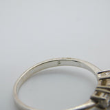 Sterling Silver Engagement Ring With Cubic Zirconia Vintage c1970 Size P