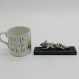 Cast Sterling Silver Running Fox Figurine or Trophy on Plinth Vintage London