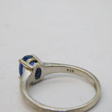 Sterling Silver & Sapphire Set Dress Ring Vintage c1990s
