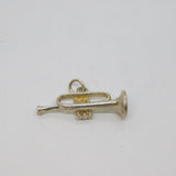 Sterling Silver Trumpet Musical Instrument Pendant Vintage c1970s