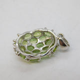 Sterling Silver & Natural Peridot Honeycomb Pendant Vintage c1990s