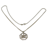 Sterling Silver Pisces Zodiac Chain Necklace Vintage c1970
