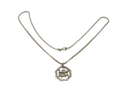 Sterling Silver Pisces Zodiac Chain Necklace Vintage c1970